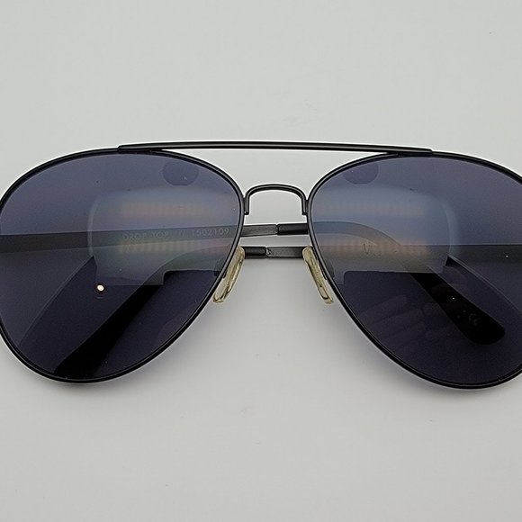 Le Specs 1502109 Drop Top Black Frame Black Lens Aviator Sunglasses 59-18-126 - Picture 11 of 13